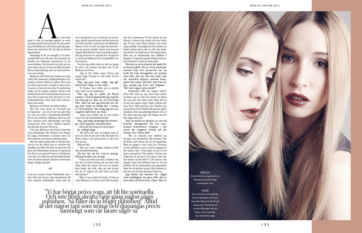 LUNDLUND : Bon Magazine - Rebecca & Fiona 